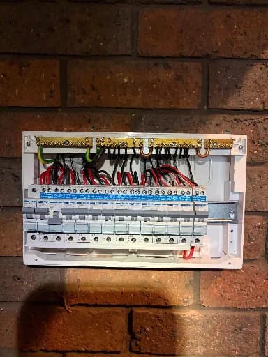 Switchboard on a brick wall